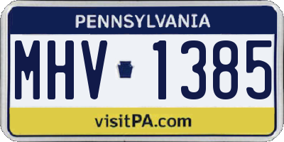PA license plate MHV1385