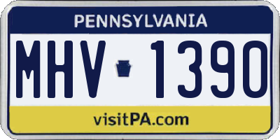 PA license plate MHV1390