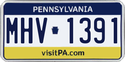 PA license plate MHV1391