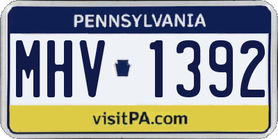 PA license plate MHV1392