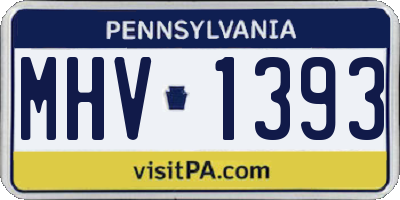 PA license plate MHV1393