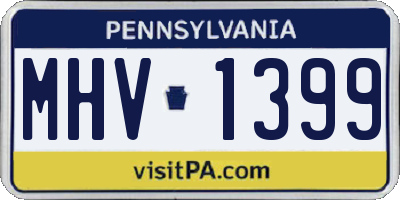 PA license plate MHV1399