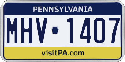 PA license plate MHV1407