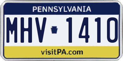 PA license plate MHV1410