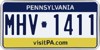 PA license plate MHV1411
