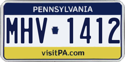 PA license plate MHV1412