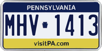 PA license plate MHV1413