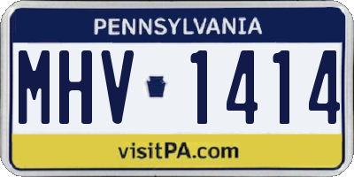 PA license plate MHV1414