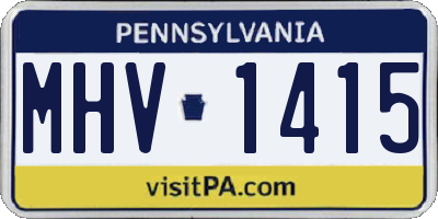 PA license plate MHV1415