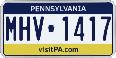 PA license plate MHV1417