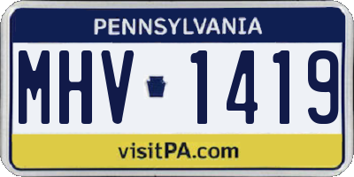 PA license plate MHV1419