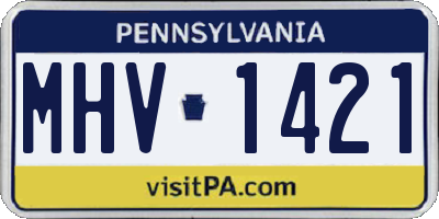 PA license plate MHV1421