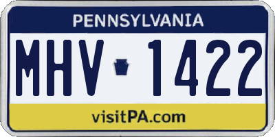 PA license plate MHV1422
