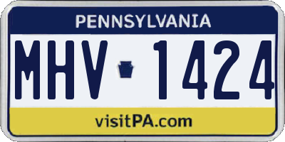 PA license plate MHV1424