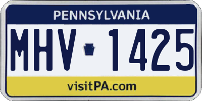 PA license plate MHV1425