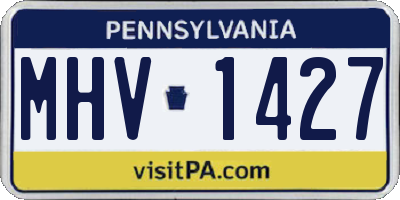 PA license plate MHV1427