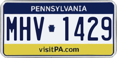 PA license plate MHV1429