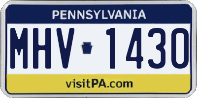 PA license plate MHV1430