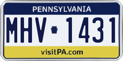 PA license plate MHV1431