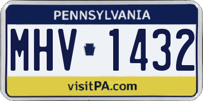 PA license plate MHV1432