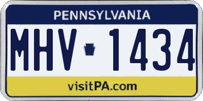 PA license plate MHV1434