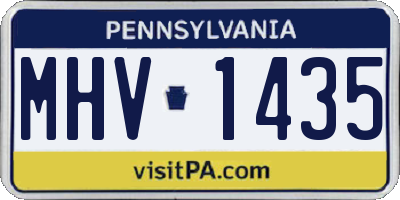 PA license plate MHV1435