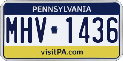 PA license plate MHV1436