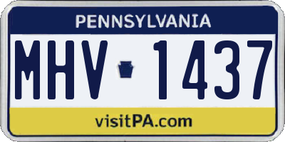 PA license plate MHV1437