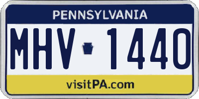PA license plate MHV1440