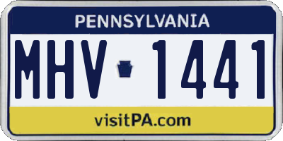 PA license plate MHV1441