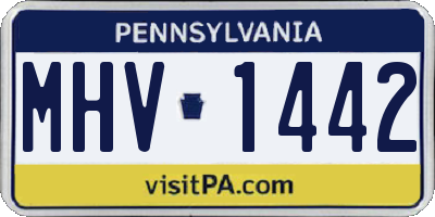PA license plate MHV1442