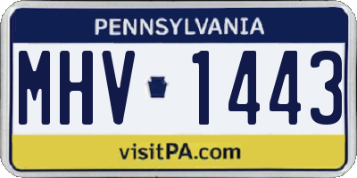 PA license plate MHV1443