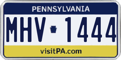PA license plate MHV1444
