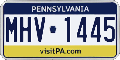 PA license plate MHV1445