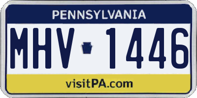 PA license plate MHV1446