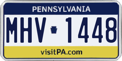 PA license plate MHV1448