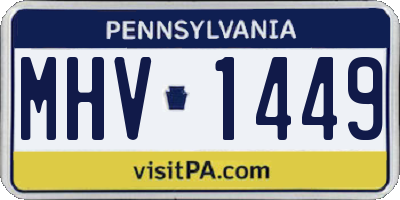 PA license plate MHV1449