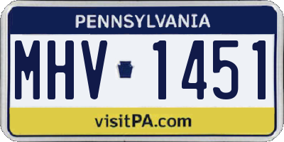 PA license plate MHV1451
