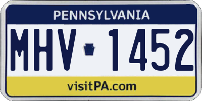 PA license plate MHV1452