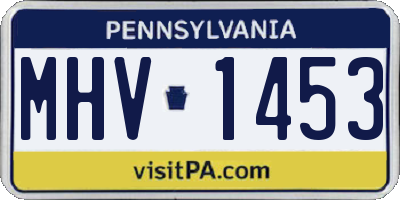 PA license plate MHV1453