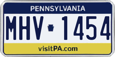 PA license plate MHV1454
