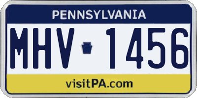 PA license plate MHV1456