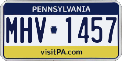 PA license plate MHV1457