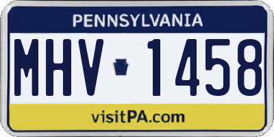 PA license plate MHV1458