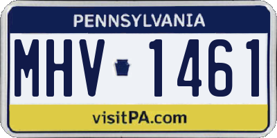 PA license plate MHV1461