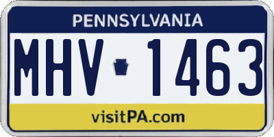 PA license plate MHV1463