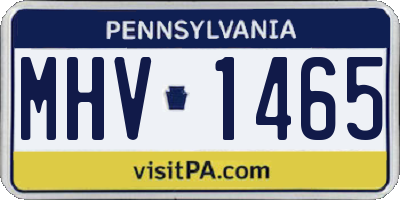 PA license plate MHV1465