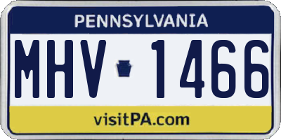 PA license plate MHV1466