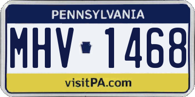 PA license plate MHV1468