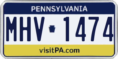 PA license plate MHV1474
